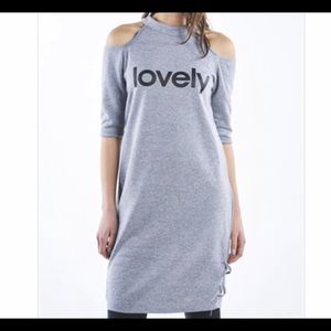 Cute shoulder out dress with ties on side